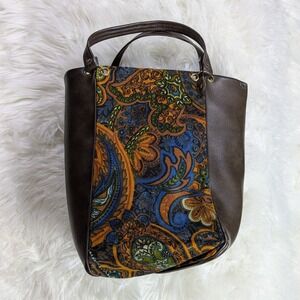 NWT Vintage Deadstock Carry-Alls by Victoria Paisley Brown Tapestry Tote‎ Bag